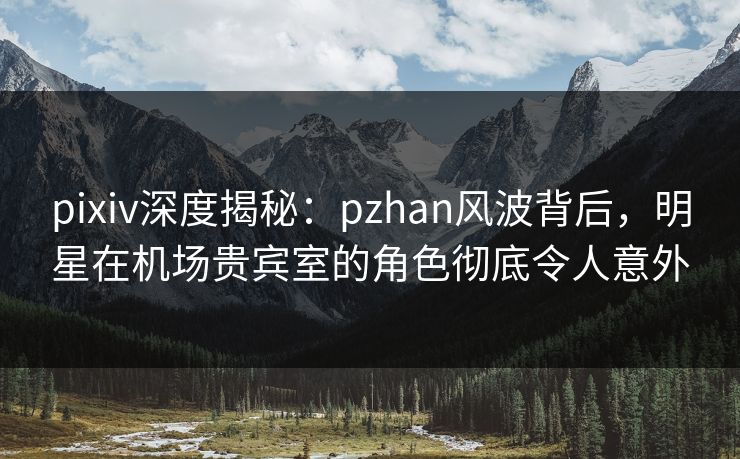 pixiv深度揭秘：pzhan风波背后，明星在机场贵宾室的角色彻底令人意外