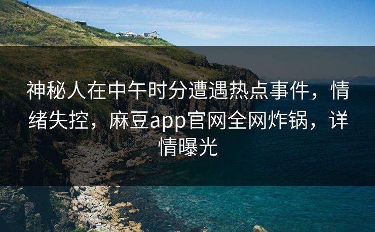 神秘人在中午时分遭遇热点事件，情绪失控，麻豆app官网全网炸锅，详情曝光