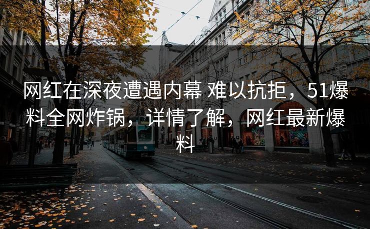 网红在深夜遭遇内幕 难以抗拒，51爆料全网炸锅，详情了解，网红最新爆料